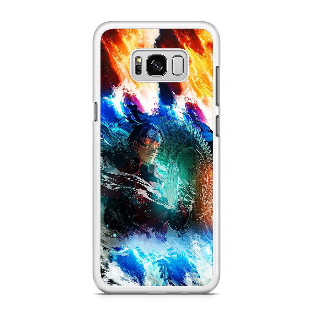 Jutsu Madara Uchiha Samsung Galaxy S8 Case-Rubber / White (2D Case)-Xtracase