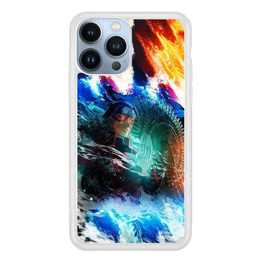Jutsu Madara Uchiha iPhone 13 Pro Max Case-Rubber / White (2D Case)-Xtracase