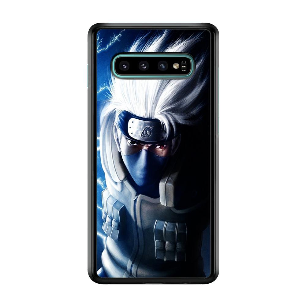 Kakashi Hatake Chidori Samsung Galaxy S10 Case-Rubber / White (2D Case)-Xtracase