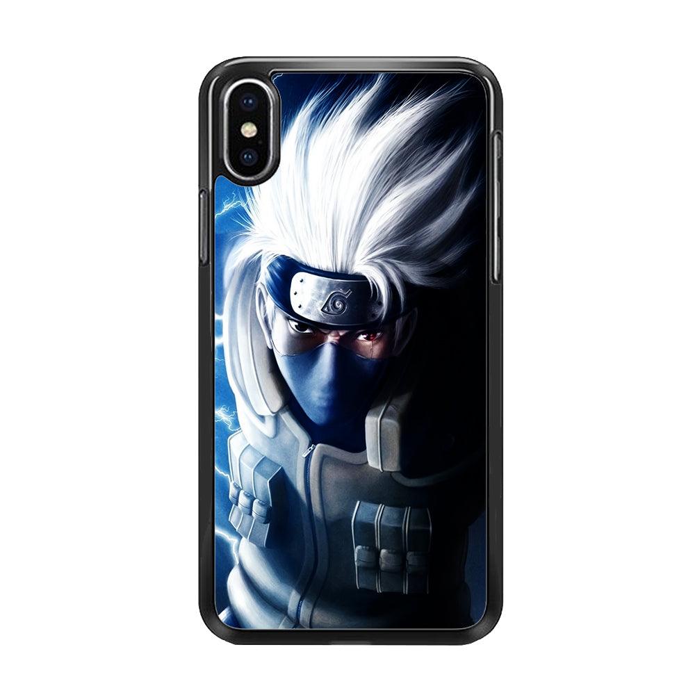 Kakashi Hatake Chidori iPhone X Case-Rubber / Black (2D Case)-Xtracase