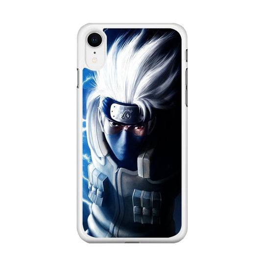 Kakashi Hatake Chidori iPhone XR Case-Rubber / White (2D Case)-Xtracase