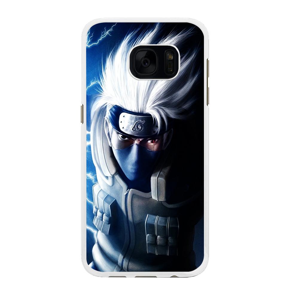 Kakashi Hatake Chidori Samsung Galaxy S7 Edge Case-Rubber / White (2D Case)-Xtracase