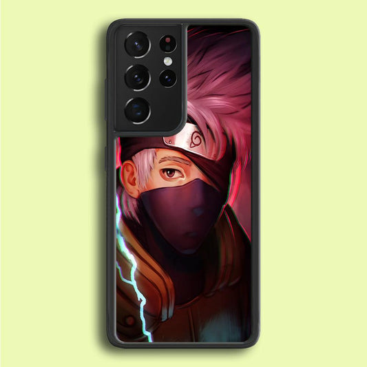 Kakashi Hatake Face Samsung Galaxy S25 Ultra Case-Rubber / White (2D Case)-Xtracase