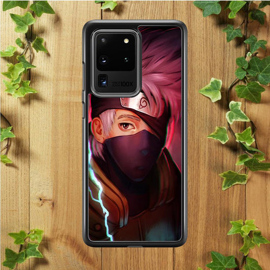 Kakashi Hatake Face Samsung Galaxy S20 Ultra Case-Rubber / Black (2D Case)-Xtracase