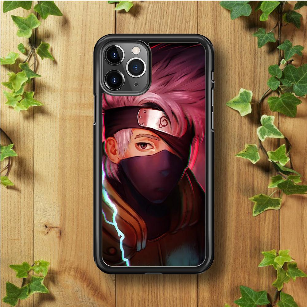Kakashi Hatake Face iPhone 11 Pro Case-Rubber / Black (2D Case)-Xtracase