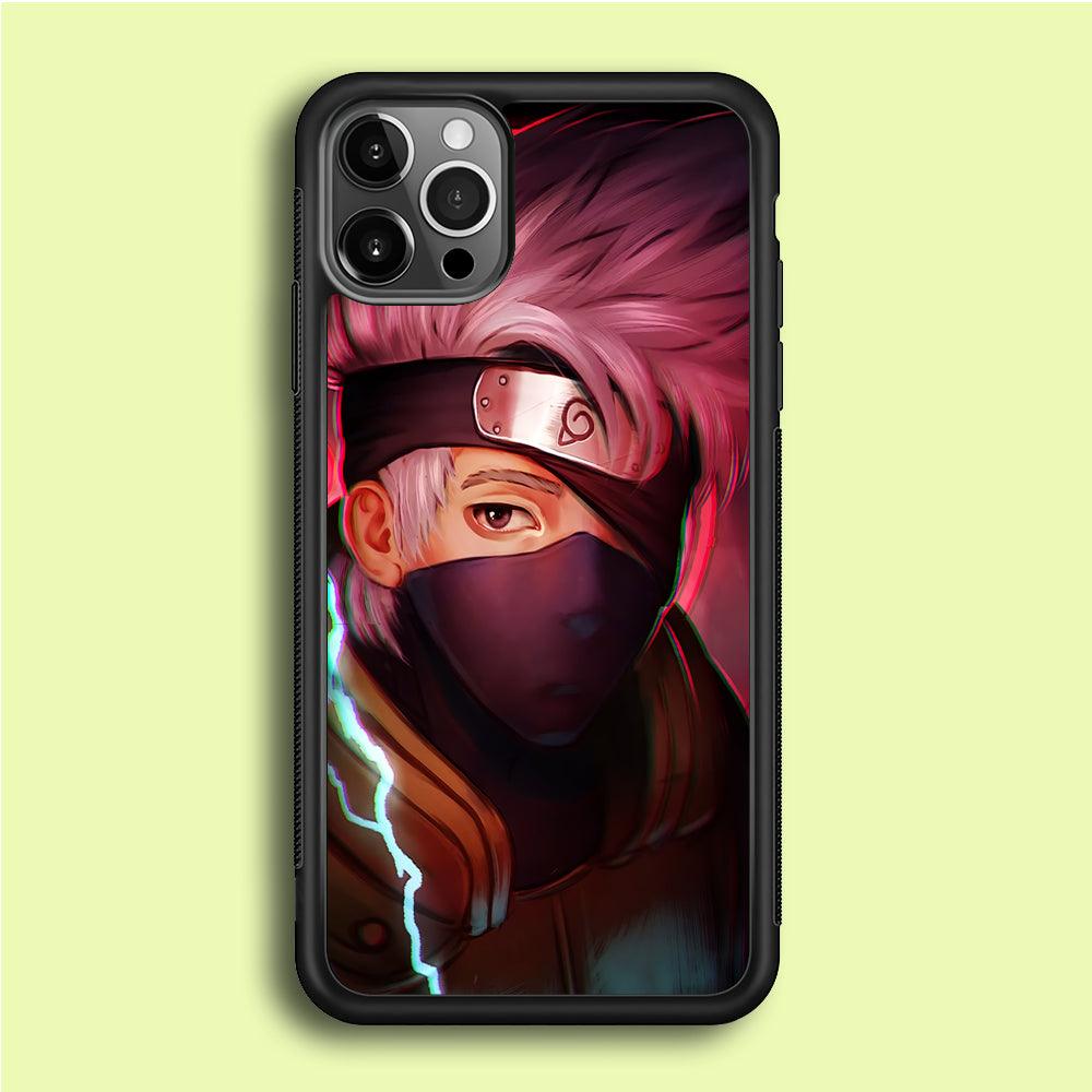 Kakashi Hatake Face iPhone 12 Pro Case-Rubber / Black (2D Case)-Xtracase