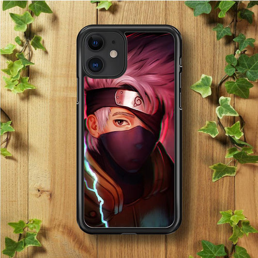 Kakashi Hatake Face iPhhone 11 Case-Rubber / Black (2D Case)-Xtracase