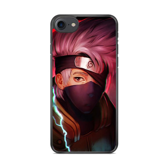 Kakashi Hatake Face iPhone 8 Case-Rubber / Black (2D Case)-Xtracase