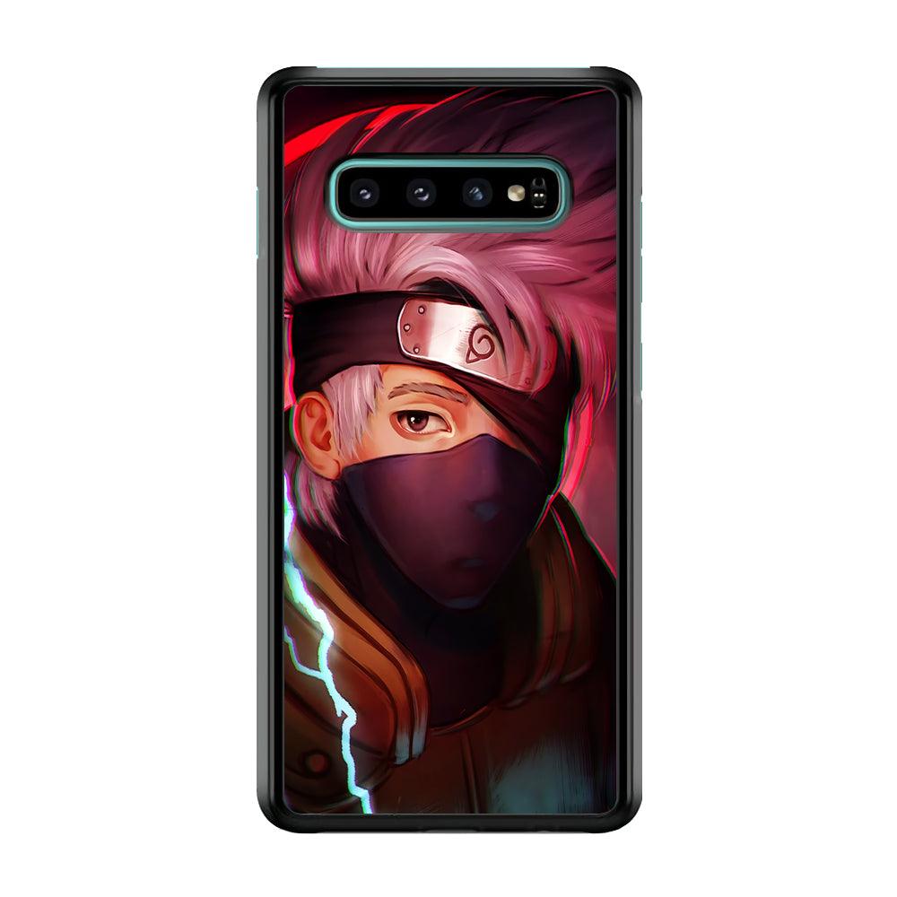 Kakashi Hatake Face Samsung Galaxy S10 Case-Rubber / Black (2D Case)-Xtracase