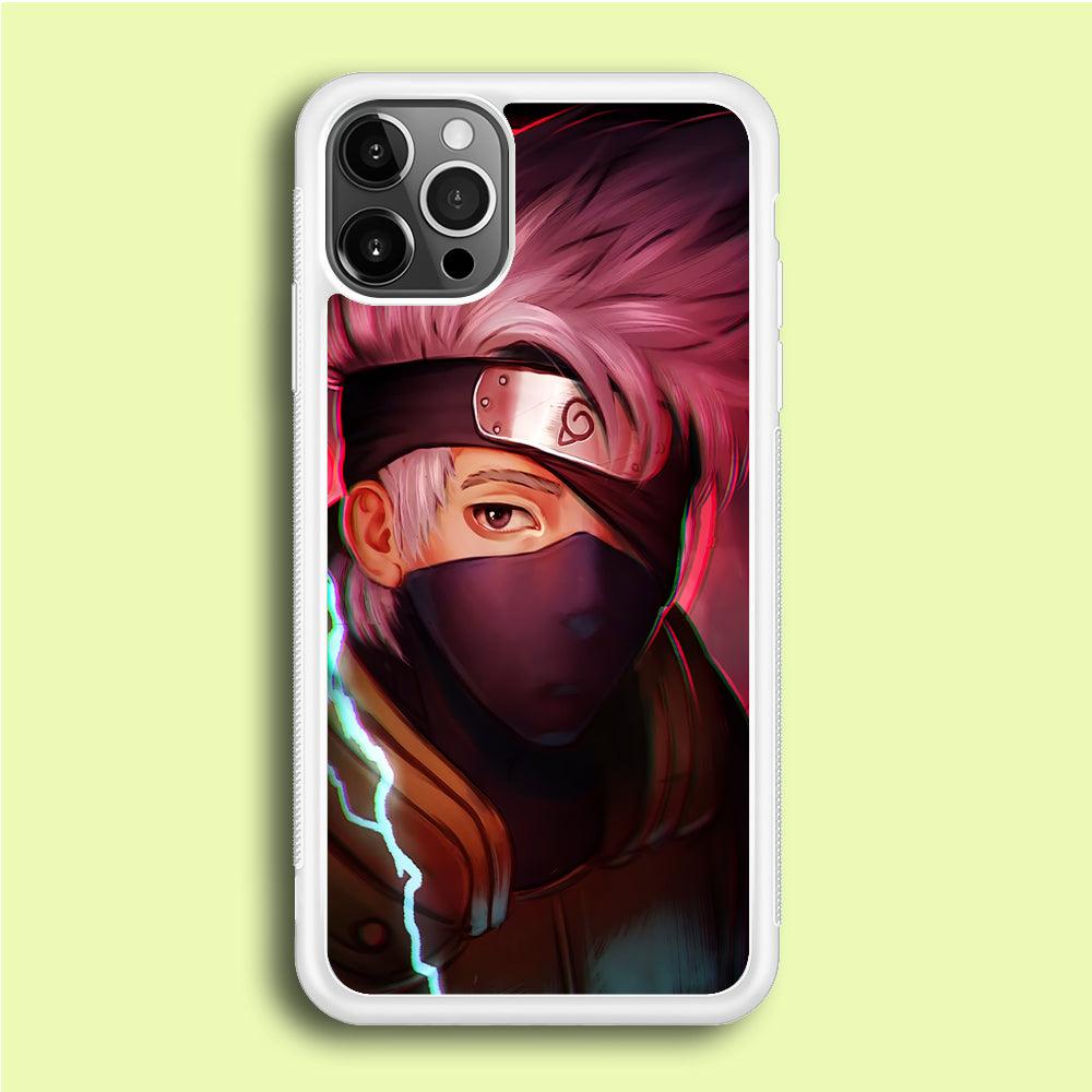 Kakashi Hatake Face iPhone 12 Pro Max Case-Rubber / White (2D Case)-Xtracase