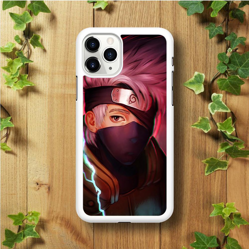 Kakashi Hatake Face iPhone 11 Pro Max Case-Rubber / White (2D Case)-Xtracase