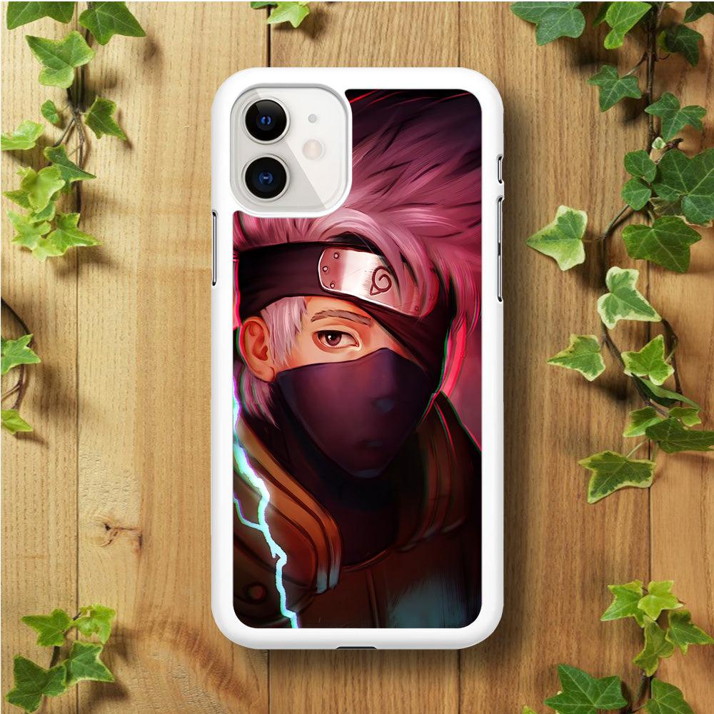 Kakashi Hatake Face iPhhone 11 Case-Rubber / White (2D Case)-Xtracase