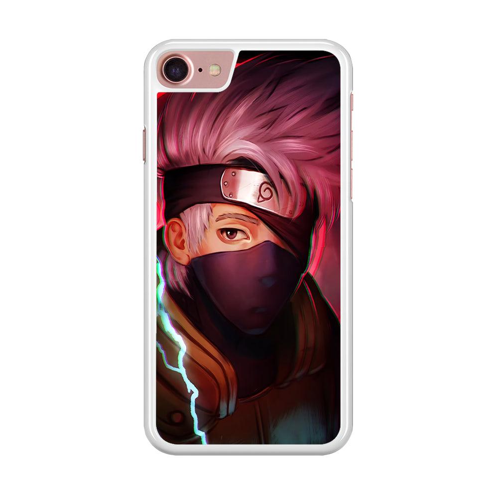Kakashi Hatake Face iPhone SE 2020 Case-Rubber / White (2D Case)-Xtracase