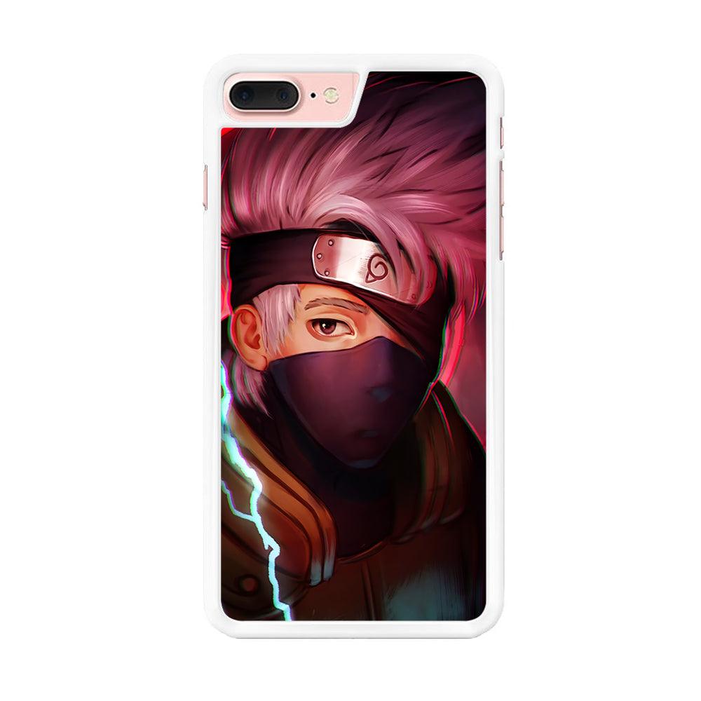 Kakashi Hatake Face iPhone 7 Plus Case-Rubber / White (2D Case)-Xtracase