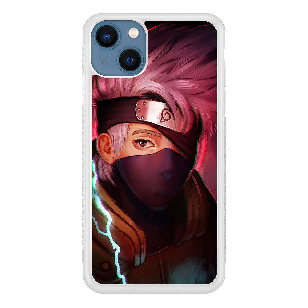 Kakashi Hatake Face iPhone 13 Case-Rubber / White (2D Case)-Xtracase