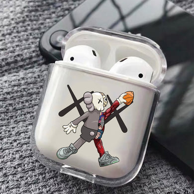 Kaws Play Basketball Hard Plastic Protective Clear Case Cover For Apple Airpods