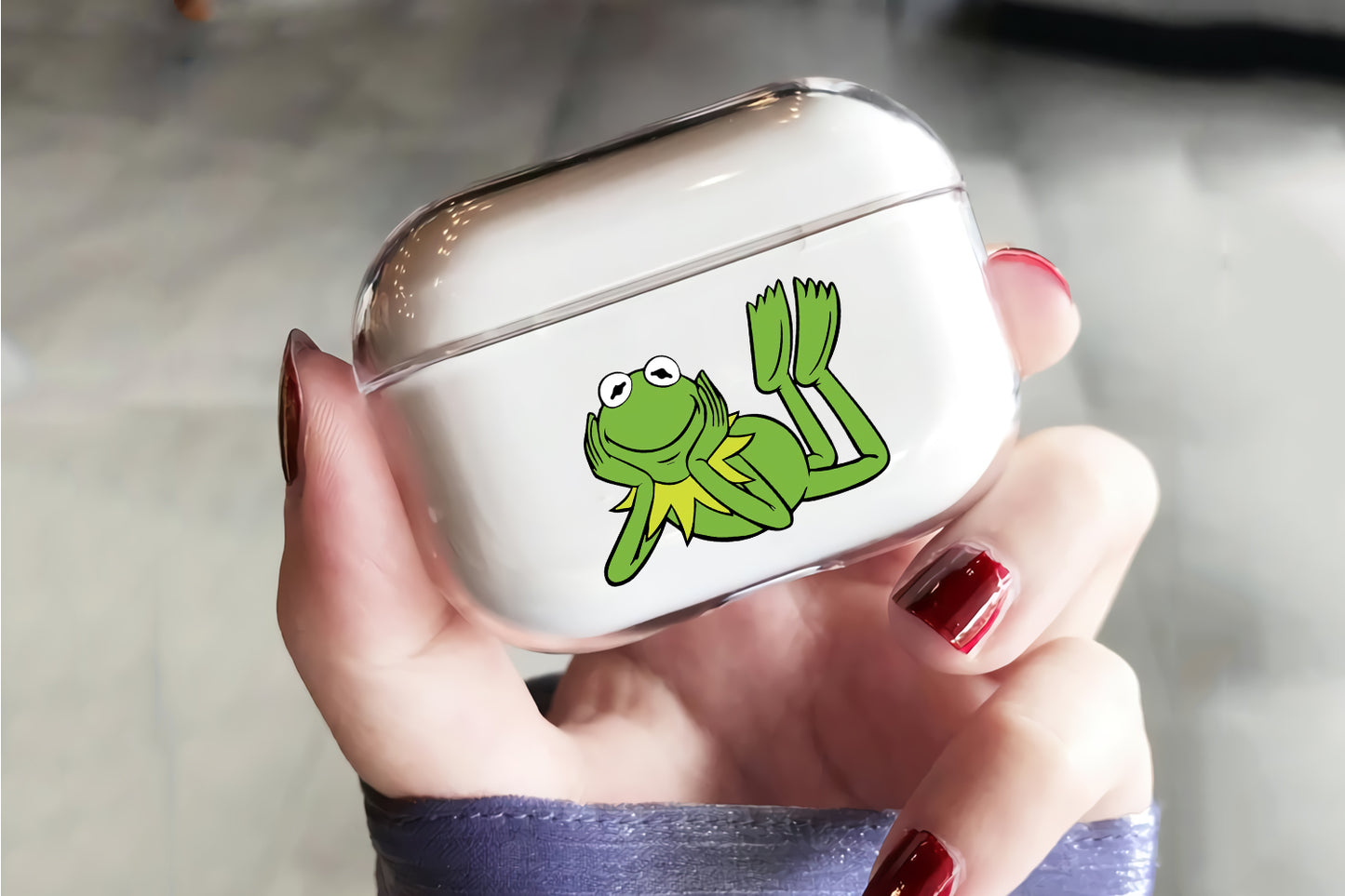 Kermit The Frog Hard Plastic Protective Clear Case Cover For Apple Airpod Pro