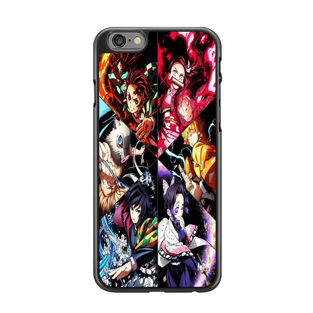 Kimetsu no Yaiba Character iPhone 6 | 6s Case-Rubber / Black (2D Case)-Xtracase
