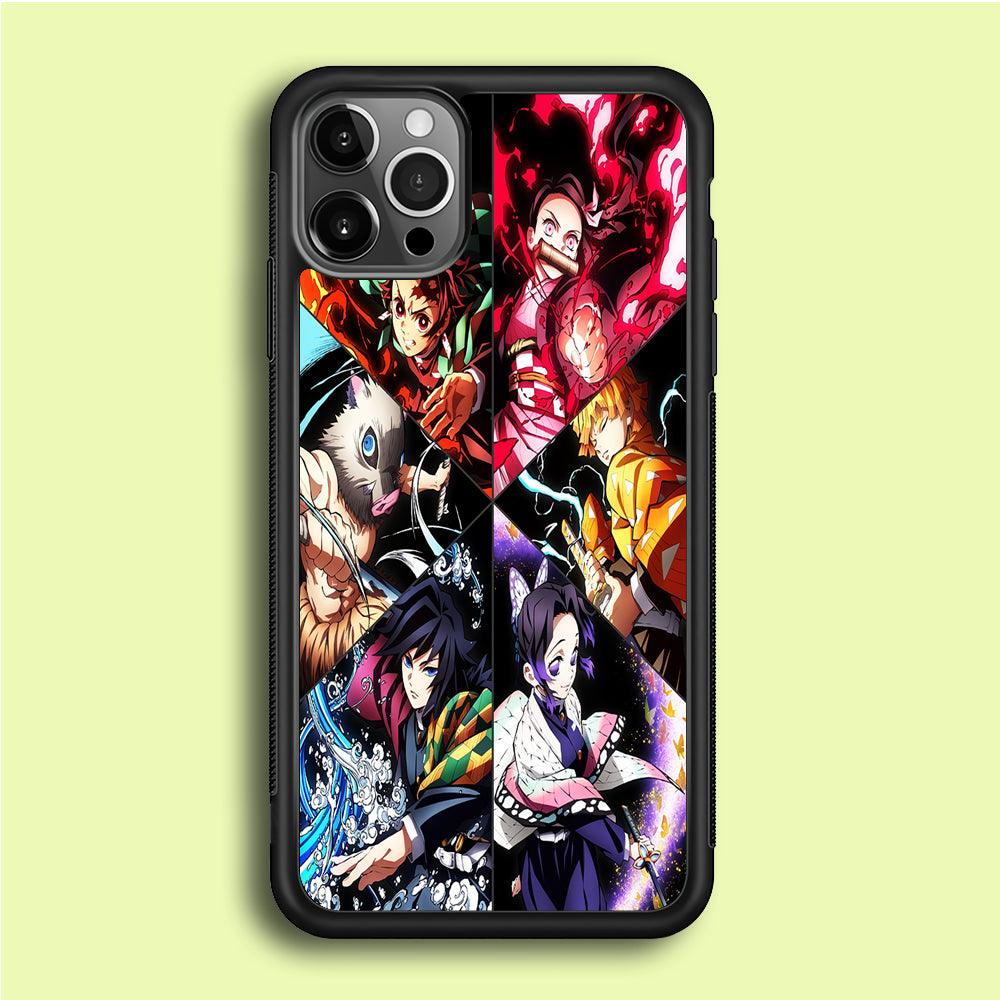 Kimetsu no Yaiba Character iPhone 12 Pro Case-Rubber / Black (2D Case)-Xtracase