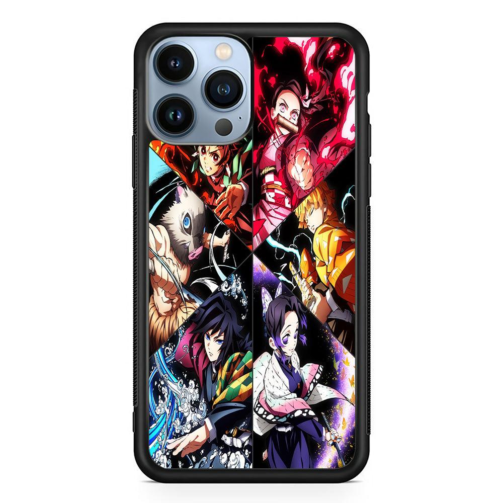 Kimetsu no Yaiba Character iPhone 13 Pro Case-Rubber / Black (2D Case)-Xtracase