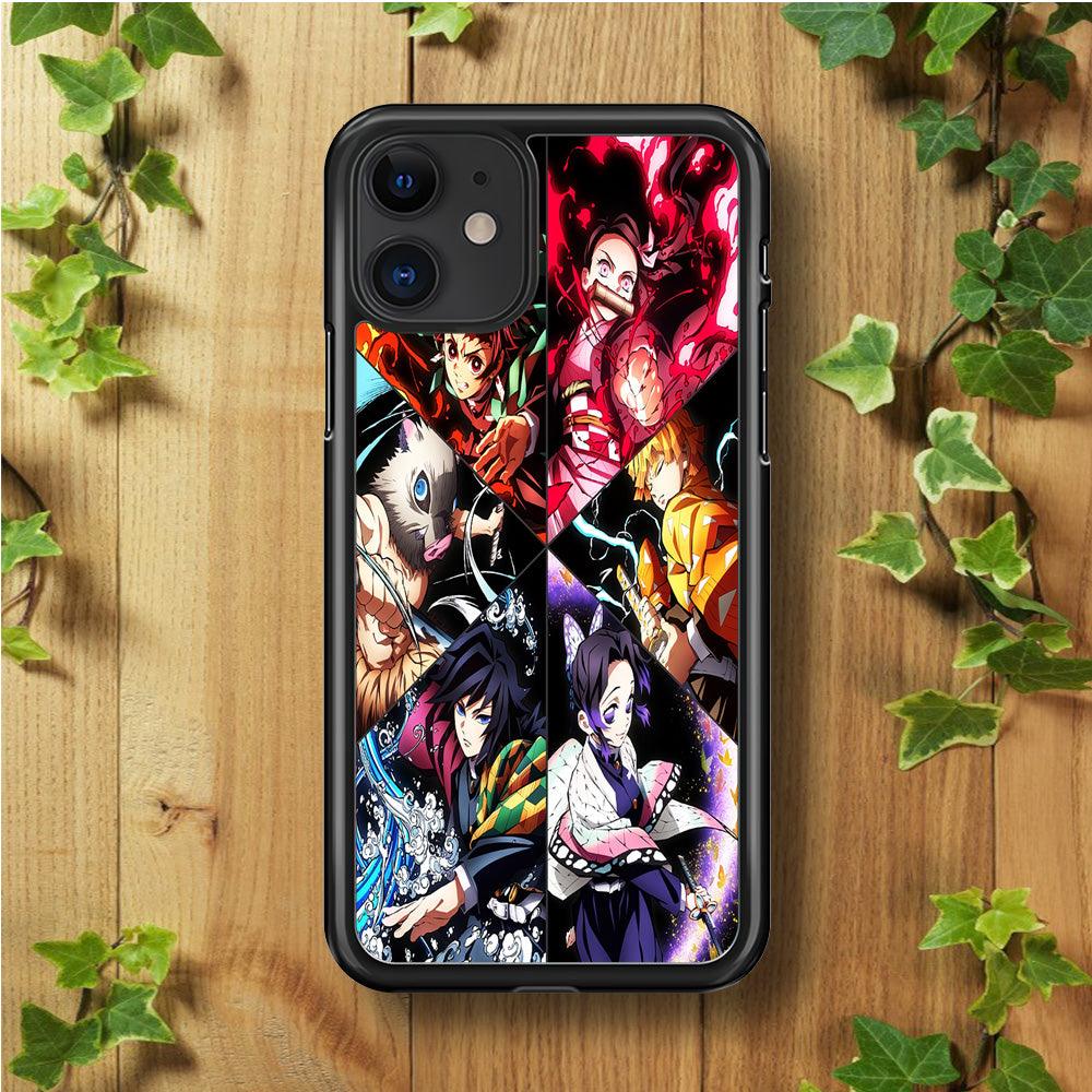 Kimetsu no Yaiba Character iPhone 11 Case-Rubber / Black (2D Case)-Xtracase