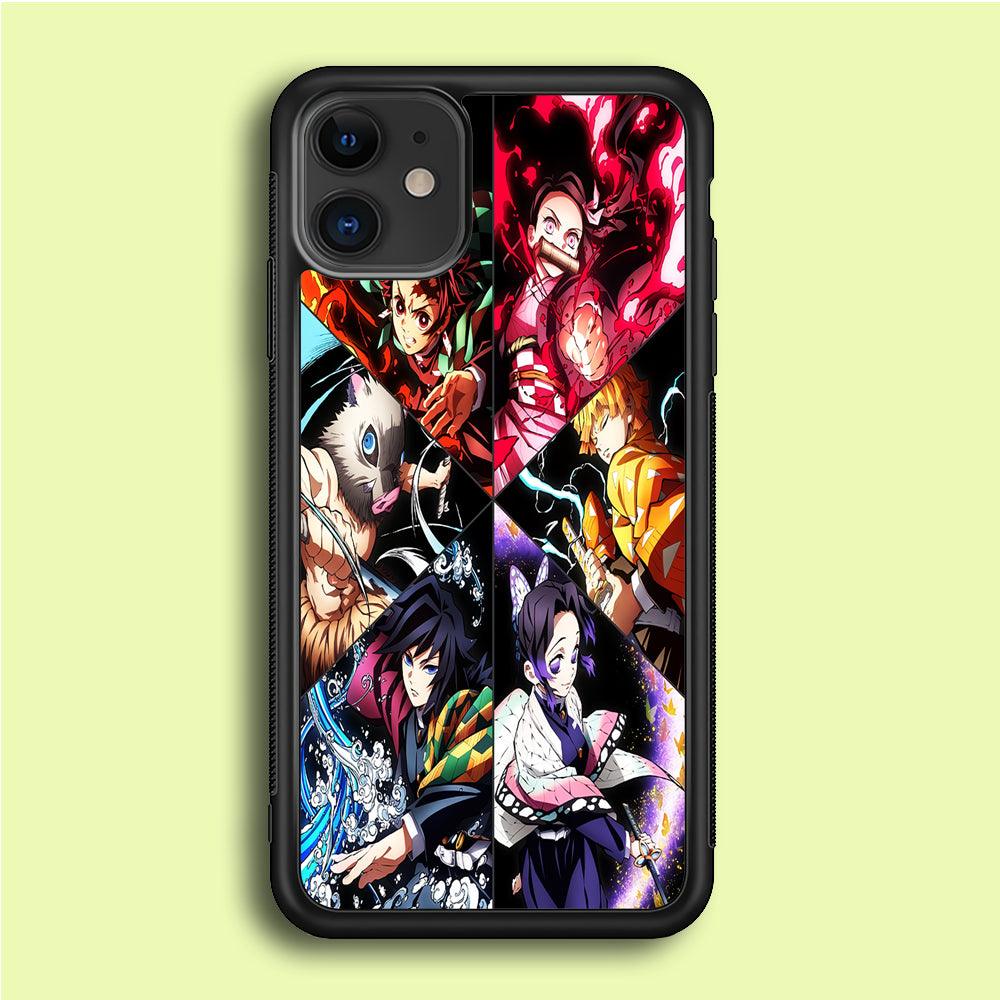 Kimetsu no Yaiba Character iPhone 12 Mini Case-Rubber / Black (2D Case)-Xtracase