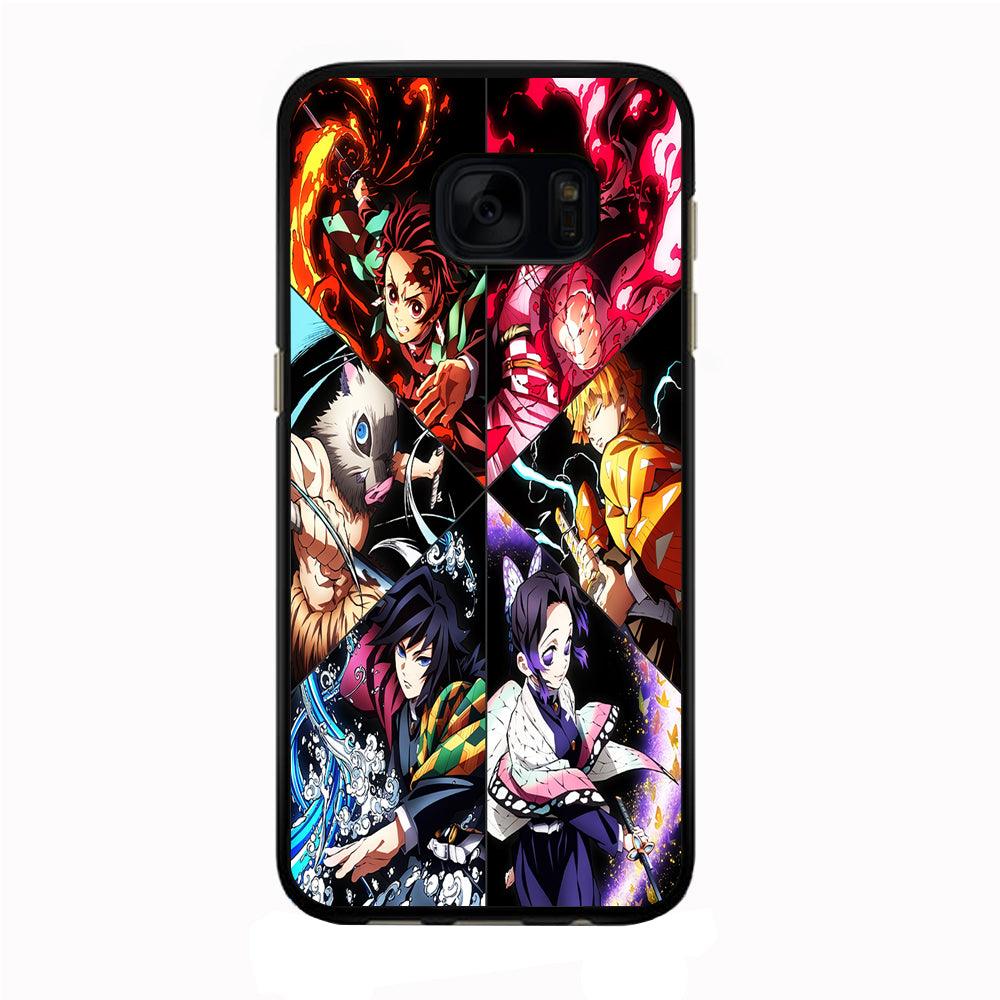 Kimetsu no Yaiba Character Samsung Galaxy S7 Edge Case-Rubber / Black (2D Case)-Xtracase