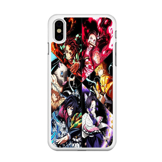 Kimetsu no Yaiba Character iPhone Xs Case-Rubber / White (2D Case)-Xtracase