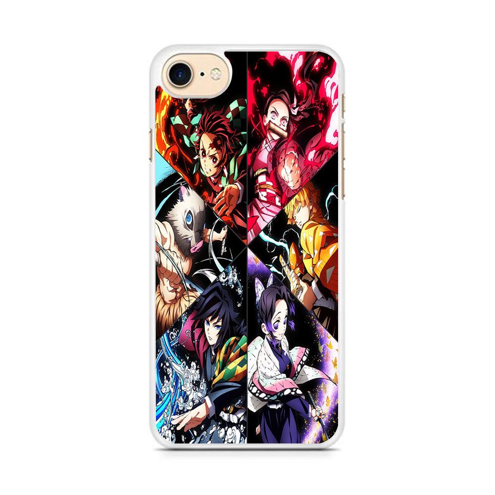 Kimetsu no Yaiba Character iPhone 8 Case-Rubber / White (2D Case)-Xtracase