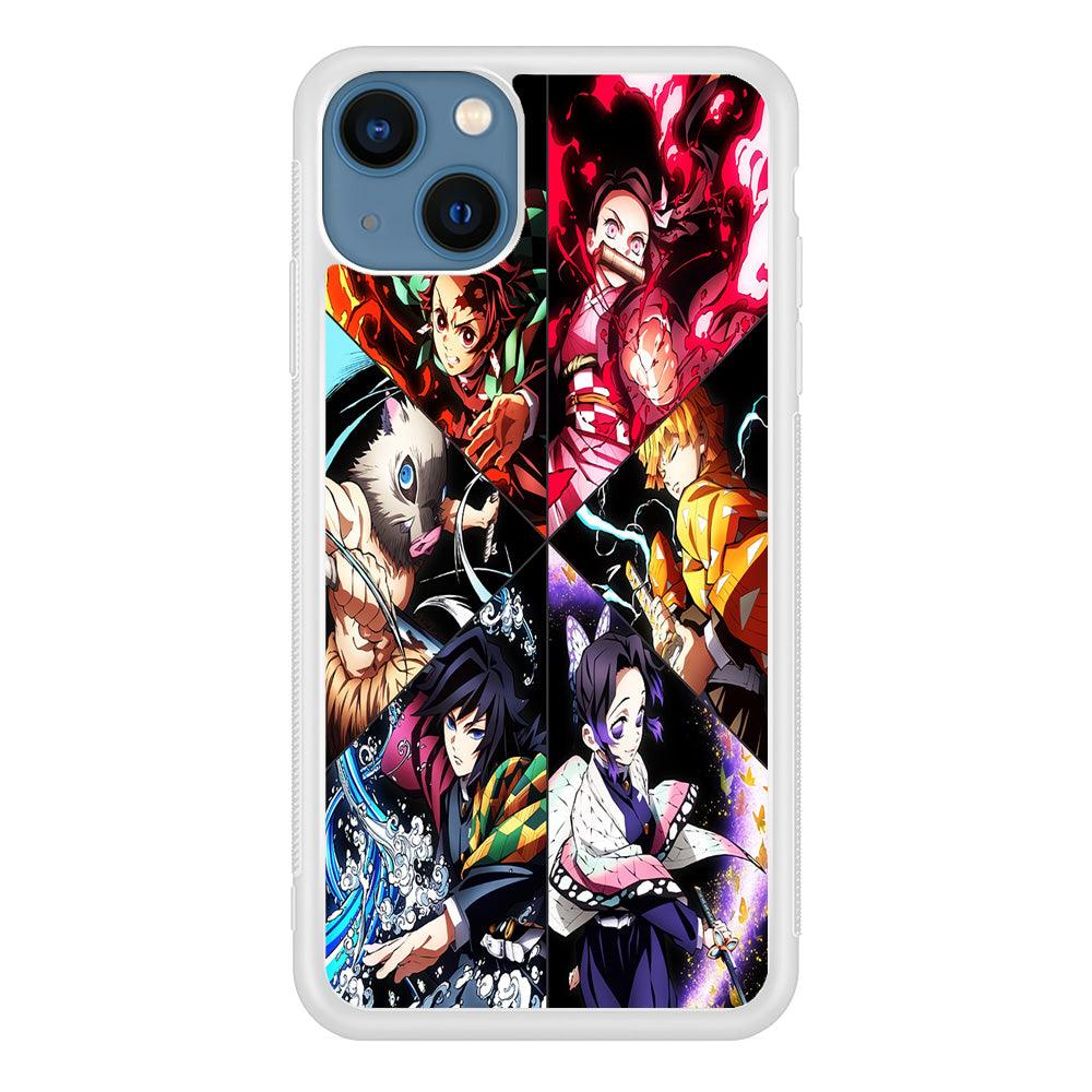 Kimetsu no Yaiba Character iPhone 13 Mini Case-Rubber / White (2D Case)-Xtracase