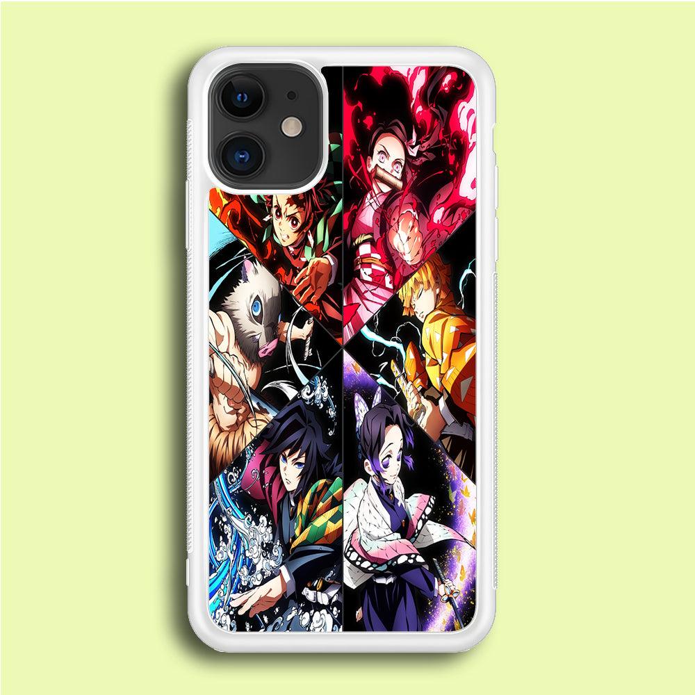 Kimetsu no Yaiba Character iPhone 12 Case-Rubber / White (2D Case)-Xtracase