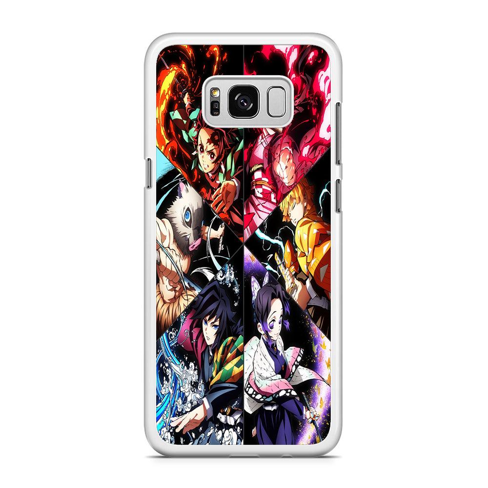 Kimetsu no Yaiba Character Samsung Galaxy S8 Case-Rubber / White (2D Case)-Xtracase