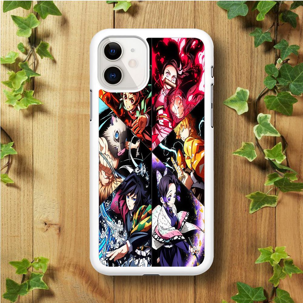 Kimetsu no Yaiba Character iPhone 11 Case-Rubber / White (2D Case)-Xtracase