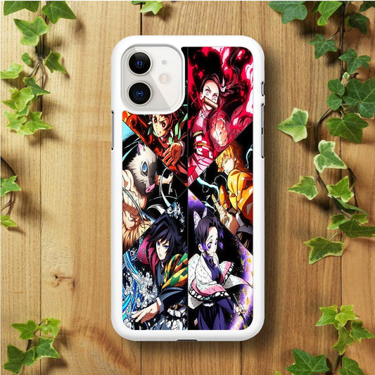 Kimetsu no Yaiba Character iPhone 11 Case-Rubber / White (2D Case)-Xtracase