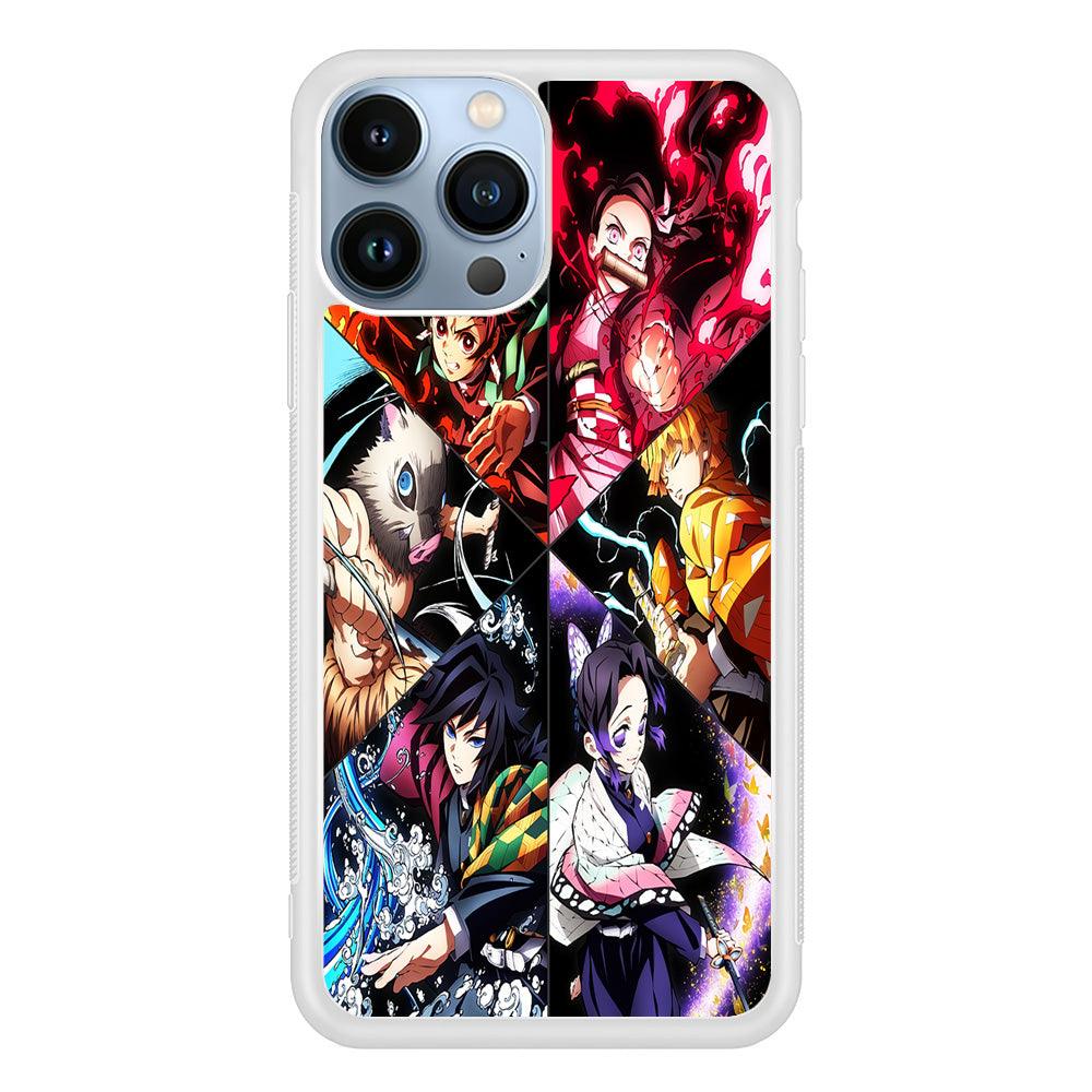 Kimetsu no Yaiba Character iPhone 13 Pro Case-Rubber / White (2D Case)-Xtracase
