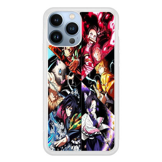 Kimetsu no Yaiba Character iPhone 13 Pro Case-Rubber / White (2D Case)-Xtracase