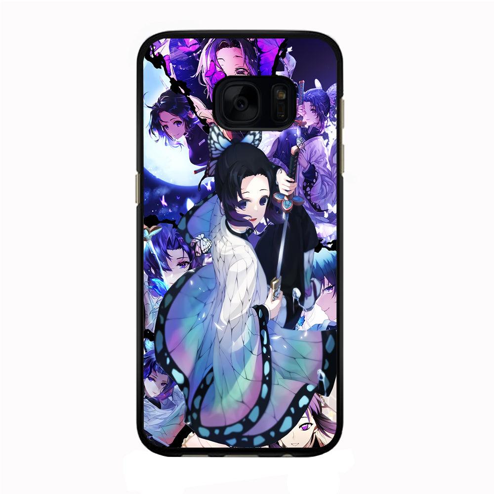 Kimetsu no Yaiba Nezuko Aesthetic Samsung Galaxy S7 Edge Case-Rubber / Black (2D Case)-Xtracase