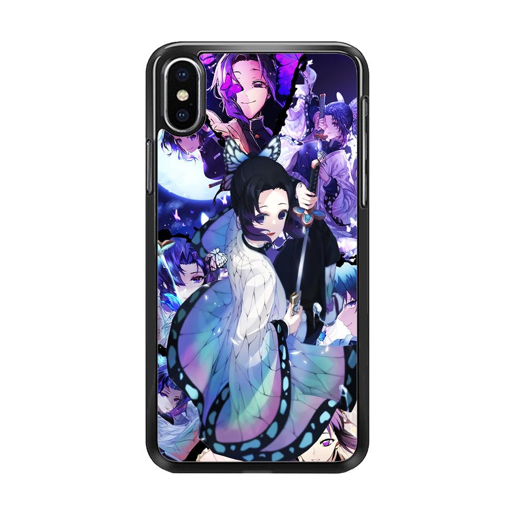 Kimetsu no Yaiba Nezuko Aesthetic iPhone Xs Case-Rubber / Black (2D Case)-Xtracase