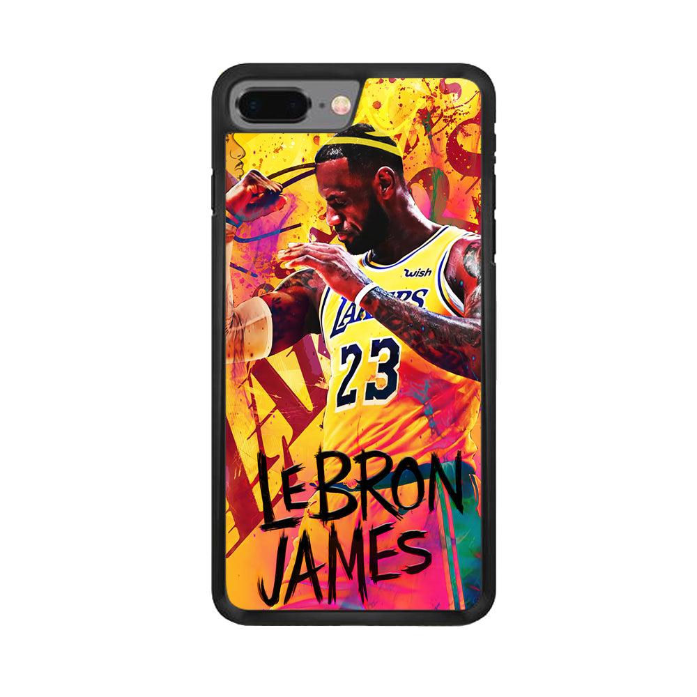 King James Lakers iPhone 8 Plus Case-Rubber / Black (2D Case)-Xtracase