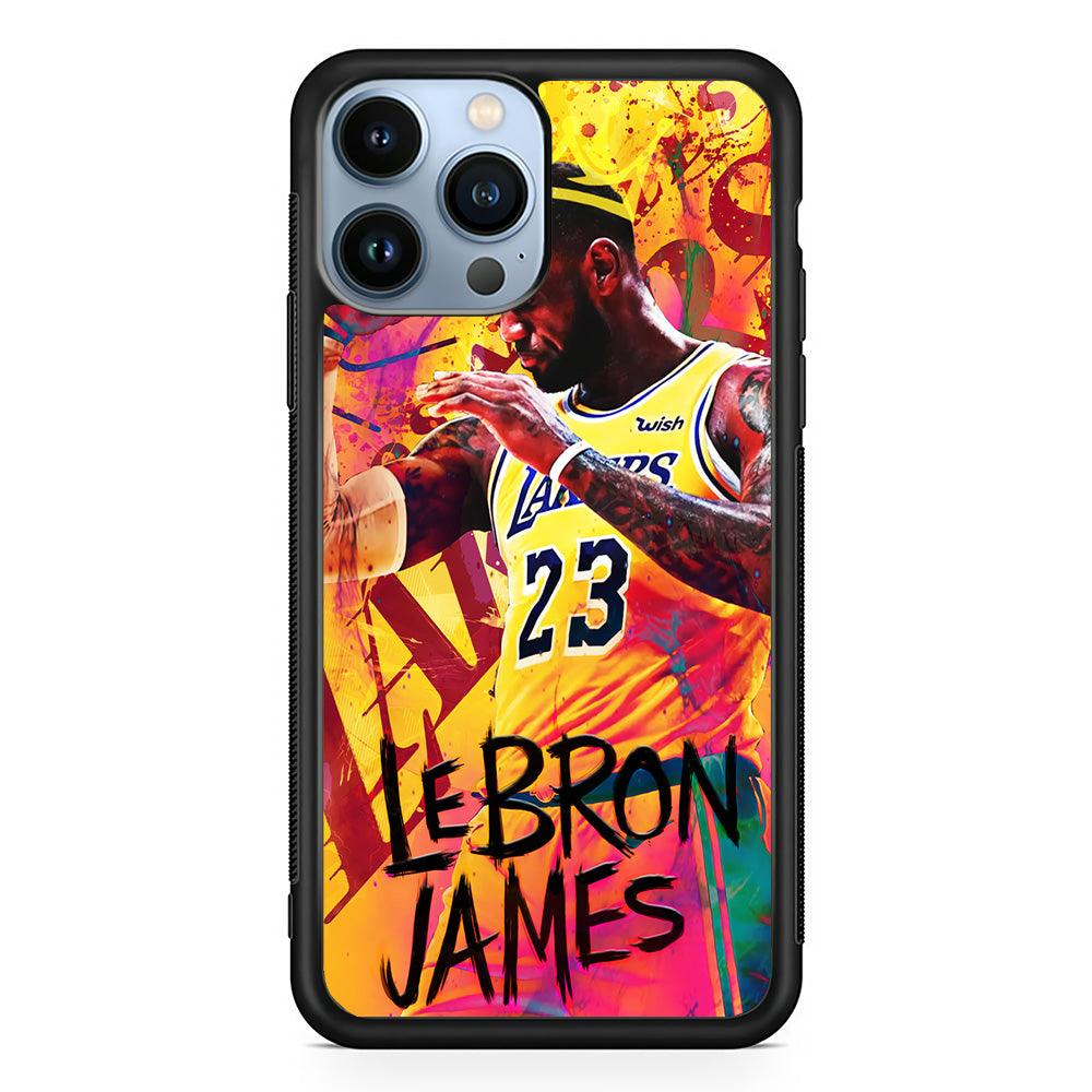 King James Lakers iPhone 13 Pro Max Case-Rubber / Black (2D Case)-Xtracase