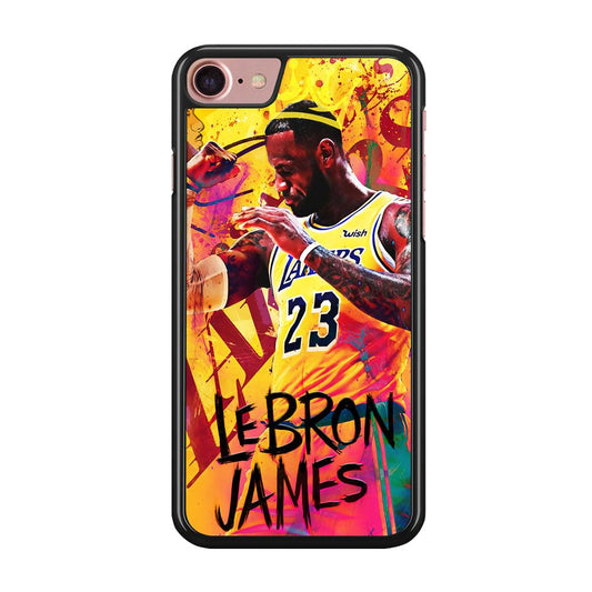 King James Lakers iPhone SE 2020 Case-Rubber / Black (2D Case)-Xtracase