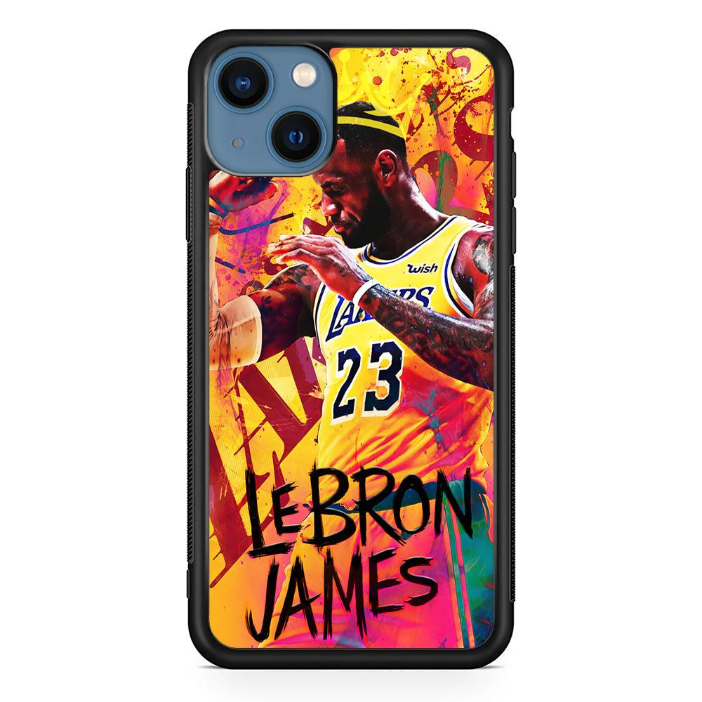 King James Lakers iPhone 13 Case-Rubber / Black (2D Case)-Xtracase