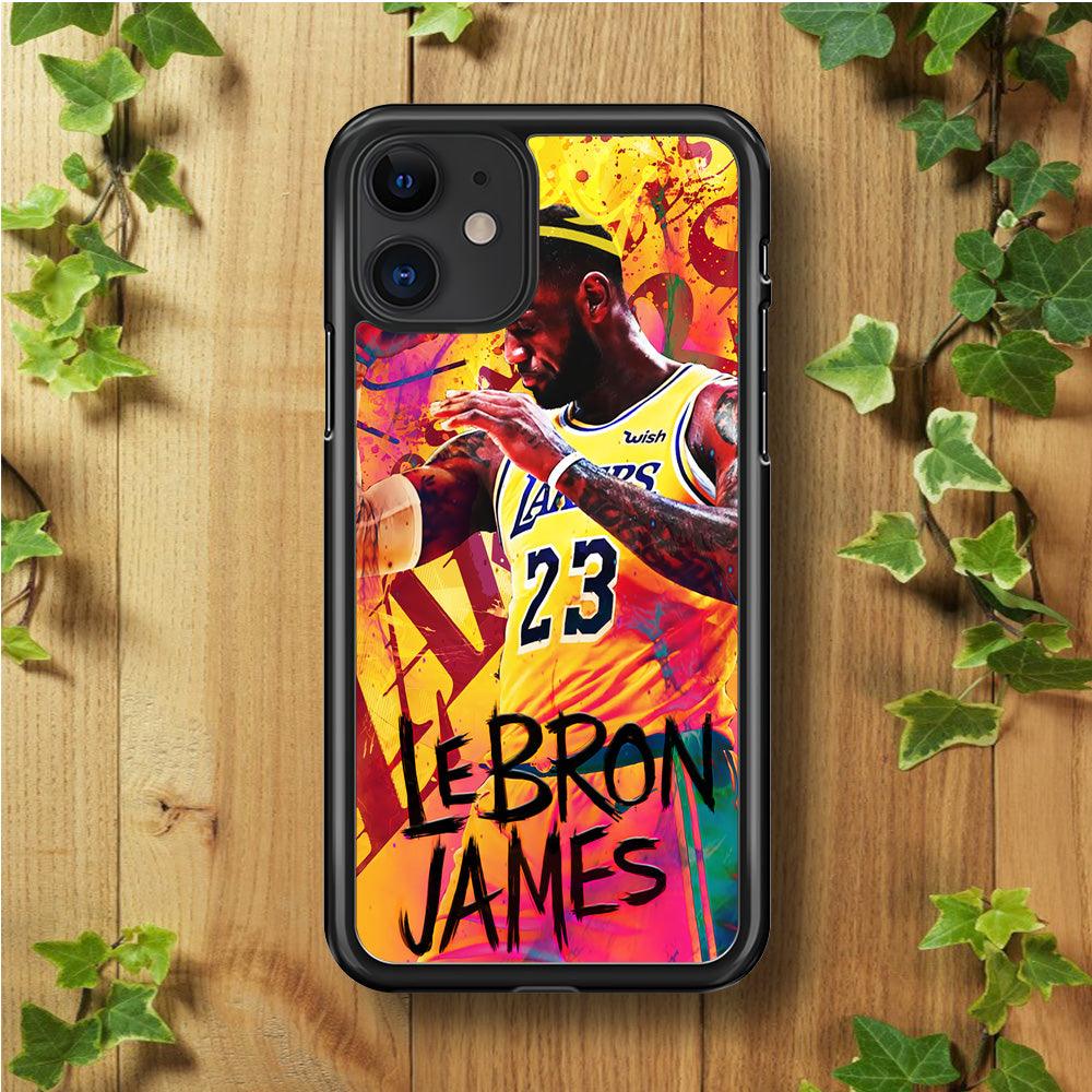 King James Lakers iPhone 11 Case-Rubber / Black (2D Case)-Xtracase