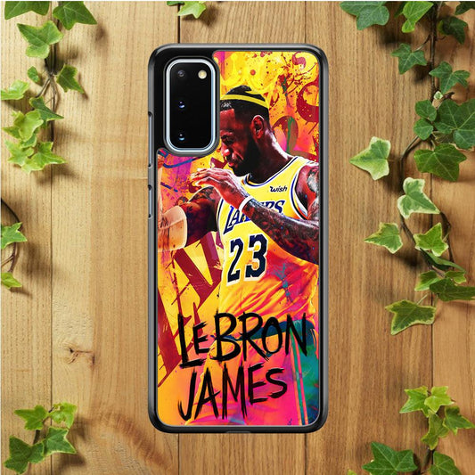 King James Lakers Samsung Galaxy S20 Case-Rubber / White (2D Case)-Xtracase