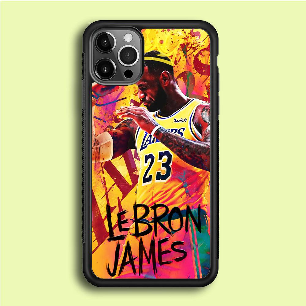 King James Lakers iPhone 12 Pro Case-Rubber / Black (2D Case)-Xtracase