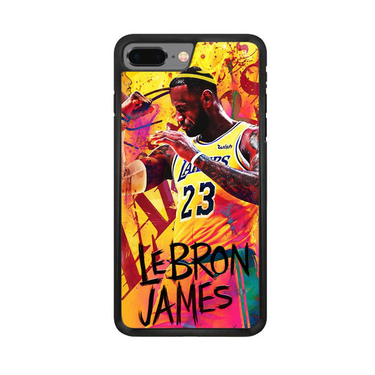 King James Lakers iPhone 7 Plus Case-Rubber / Black (2D Case)-Xtracase