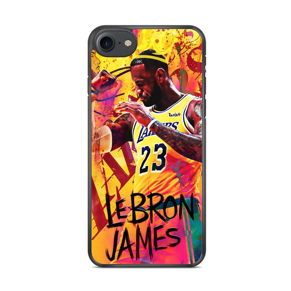 King James Lakers iPhone 7 Case-Rubber / Black (2D Case)-Xtracase