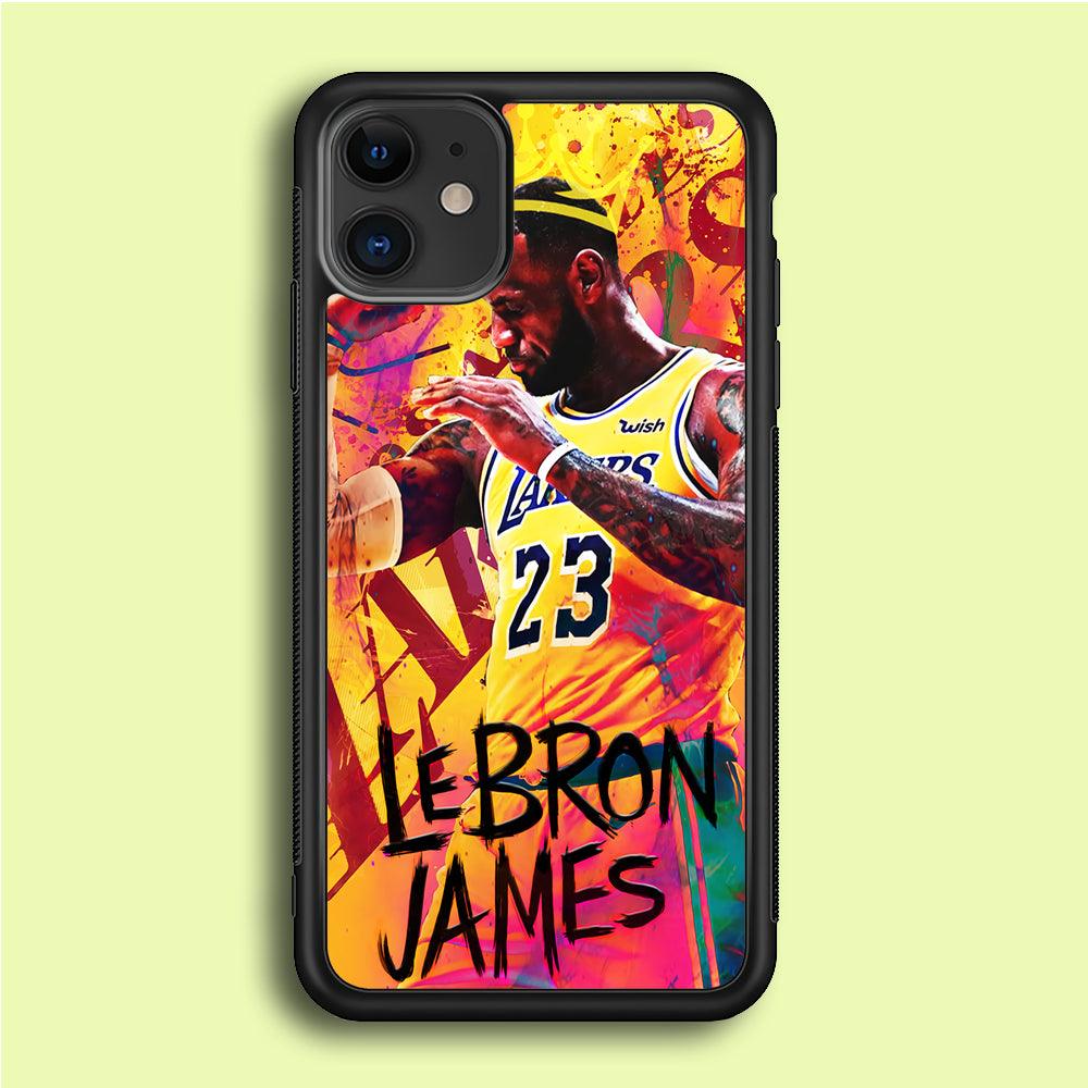 King James Lakers iPhone 12 Mini Case-Rubber / Black (2D Case)-Xtracase