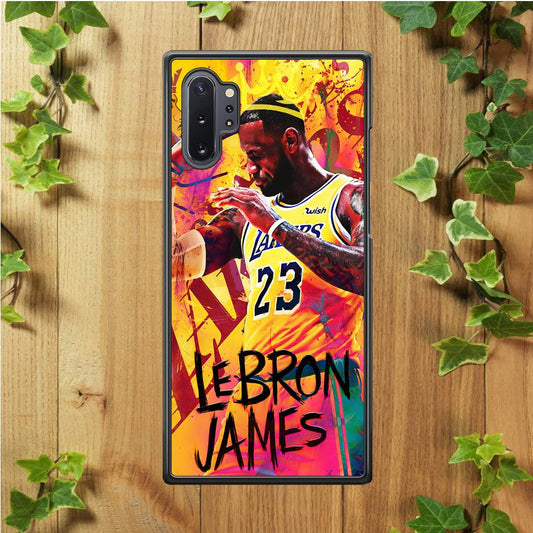 King James Lakers Samsung Galaxy Note 10 Plus Case-Rubber / White (2D Case)-Xtracase