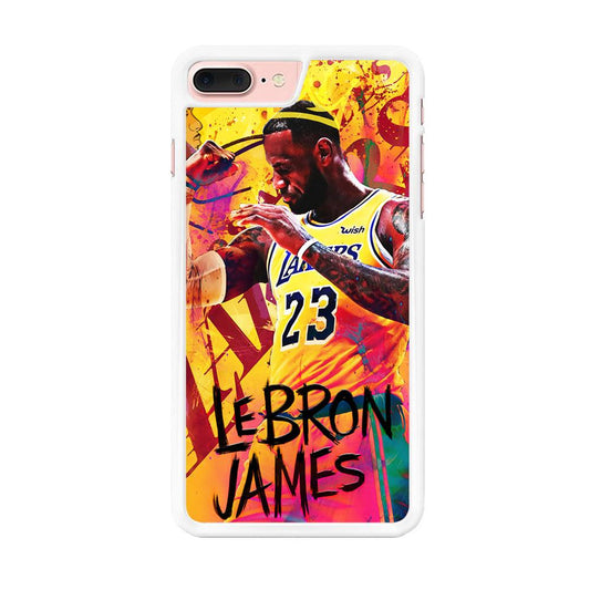 King James Lakers iPhone 8 Plus Case-Rubber / White (2D Case)-Xtracase